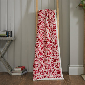 Deyongs Flakes Red Soft Fleece Throw